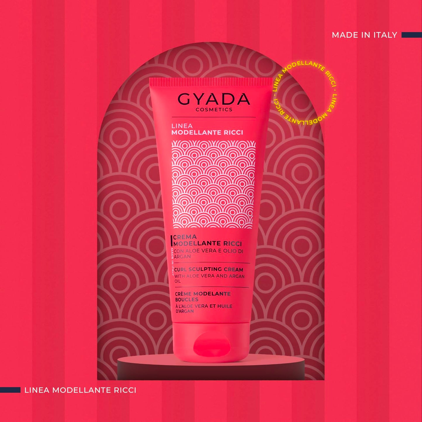 GYADA COSMETICS, 5th Anniversary Sculpting Curl Cream with Smoothing and Anti-Frizz Effect with Aloe Vera, Linseed Oil, Coconut, Argan and Jojoba 75ml