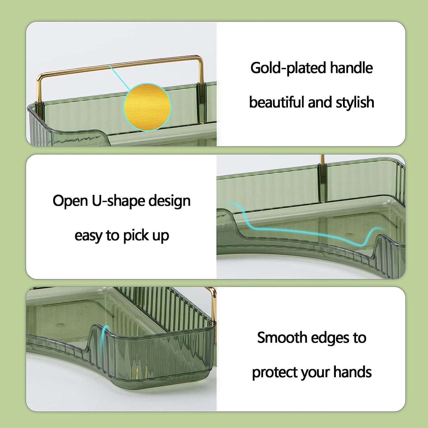 Bingobang Makeup Organiser Corner Trays, 3 Tiers Skincare Cosmetic Organizer Acrylic Large, Storage Tidy for Lipstick, Nail Care, Perfume, Brush, Vanity Dresser, Bedroom, Kitchen, Bathroom(Grey)