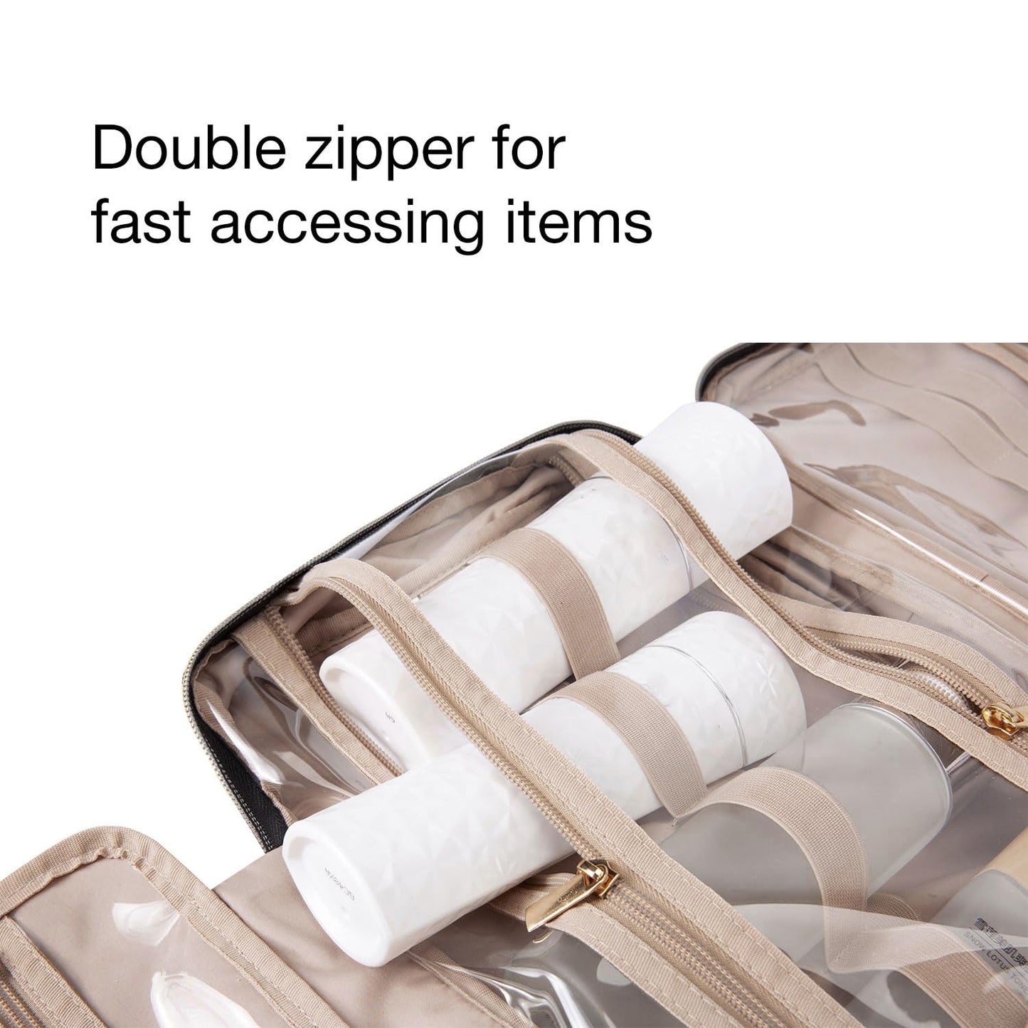 BAGSMART Large Hanging Toiletry Bag Travel Toiletry Bag Cosmetic Bag for Women, Black-Size L