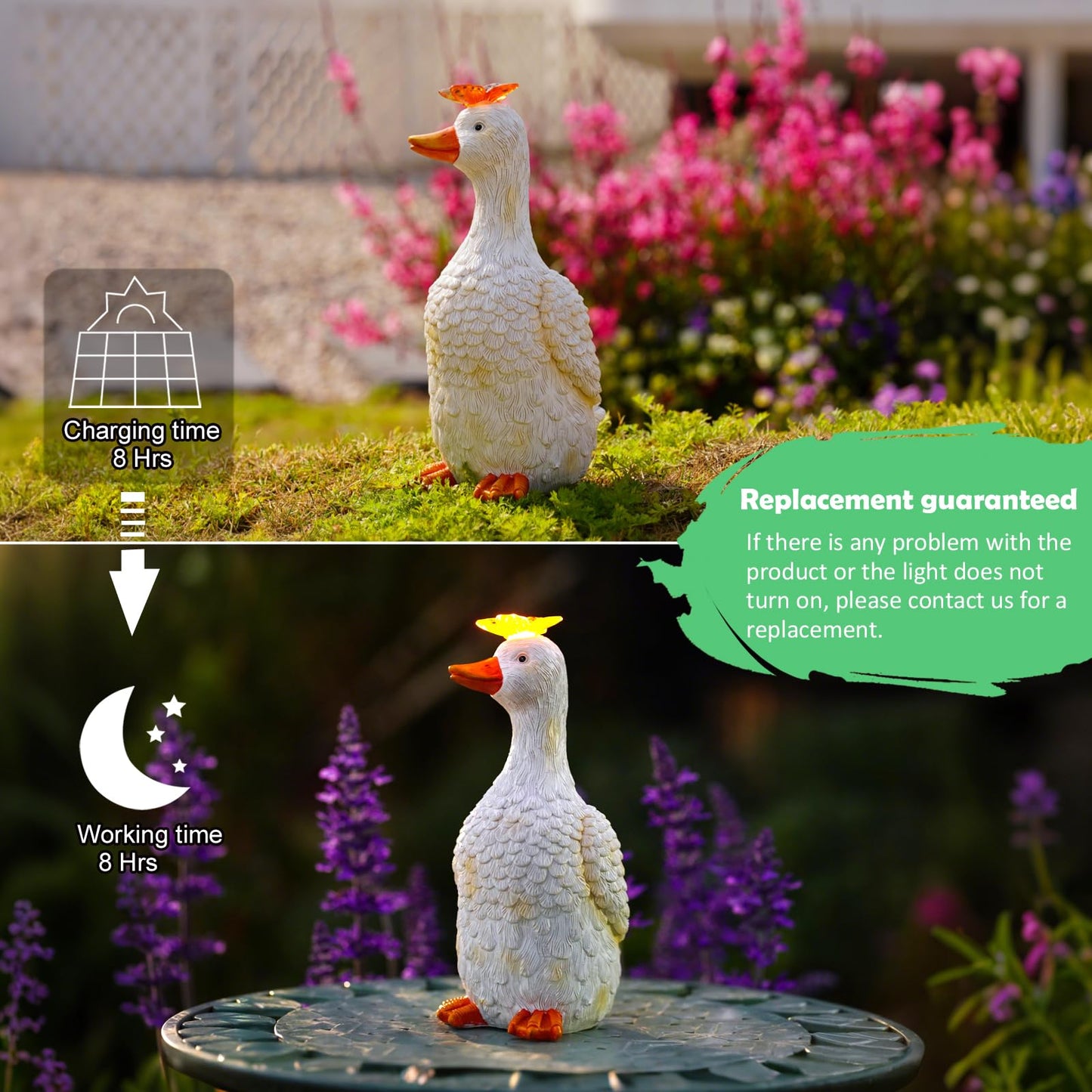 Dog Garden Ornaments With Solar Butterfly - Unique Gifts for Women Mum Men - Outdoor Puppy Decor for Patio Yard Lawn Balcony Resin Waterproof Sculpture