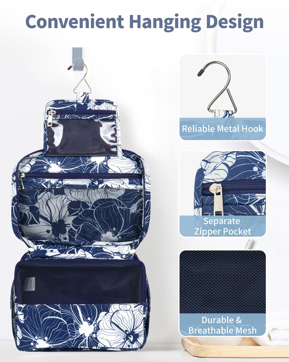 Travel Hanging Toiletry Wash Bag Makeup Cosmetic Organizer for Women Girls Kids Waterproof