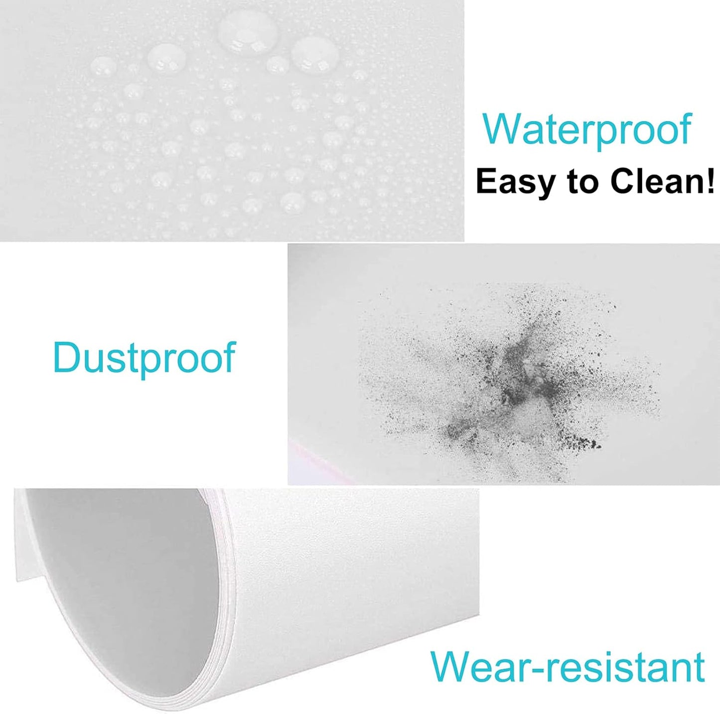 Selens Photography Backdrop PVC Food Background White Black 50x100CM Vinyl 2PCS Photo Studio Waterproof Kit for Product Props Flat Lay Cosmetic Jewelry Video Shooting