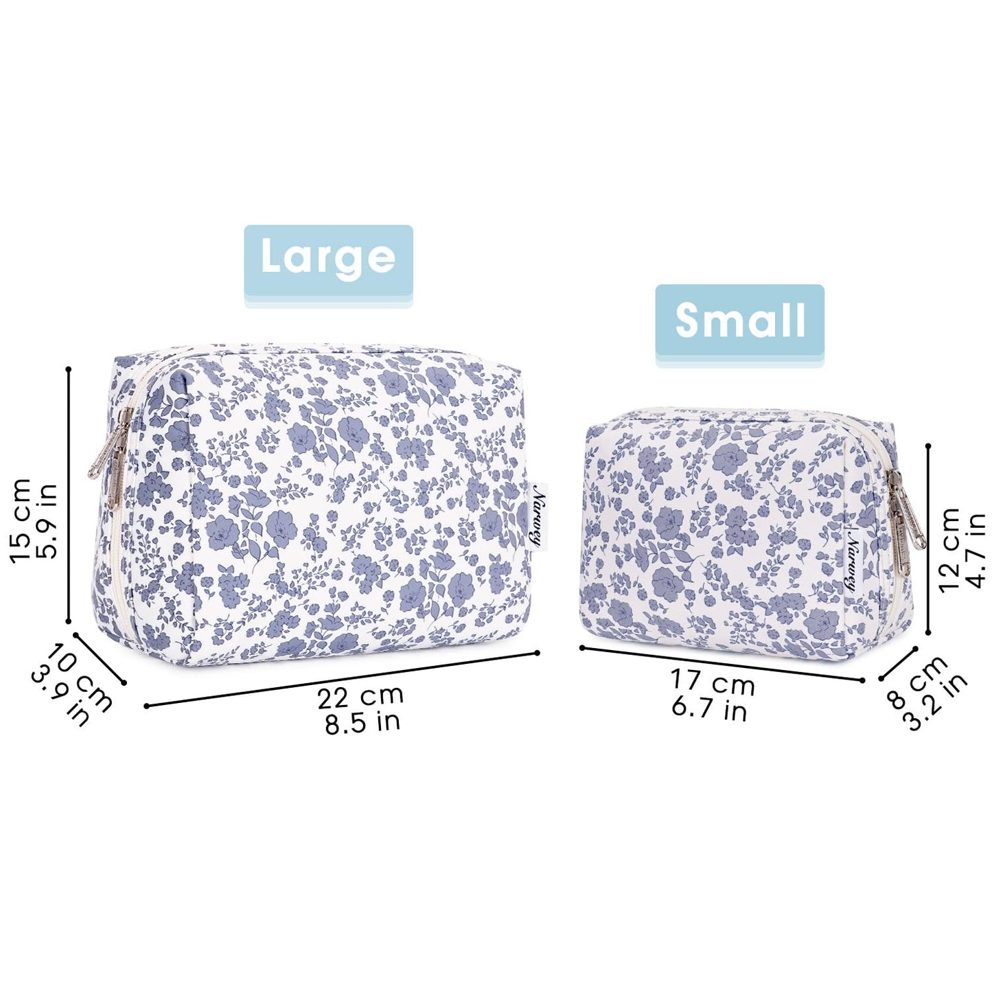 Large Makeup Bag Zipper Pouch Travel Cosmetic Organizer for Women (Mint Green Checkerboard, Large)