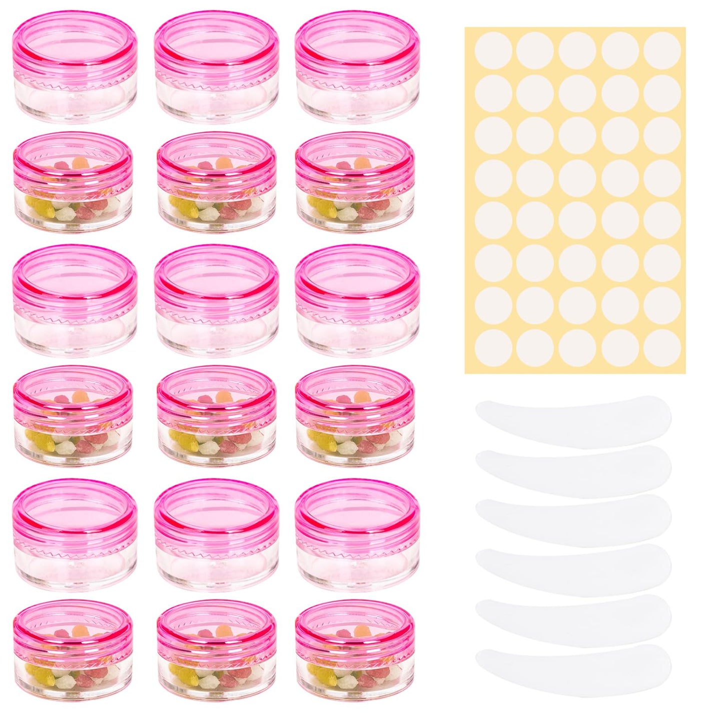 73 Pcs Empty sample pots,5g/5ml cosmetic pots,sample pot with lid cosmetic pot,travel pots for cream,cosmetic containers small pots with lids,For Various Cosmetic Products, Samples,Eye Shadow Lip Balm