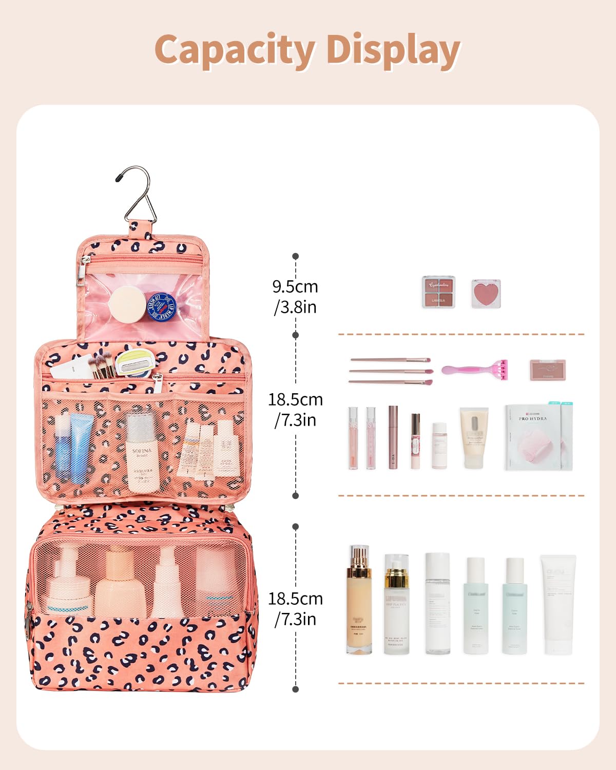 Travel Hanging Toiletry Wash Bag Makeup Cosmetic Organizer for Women Girls Kids Waterproof