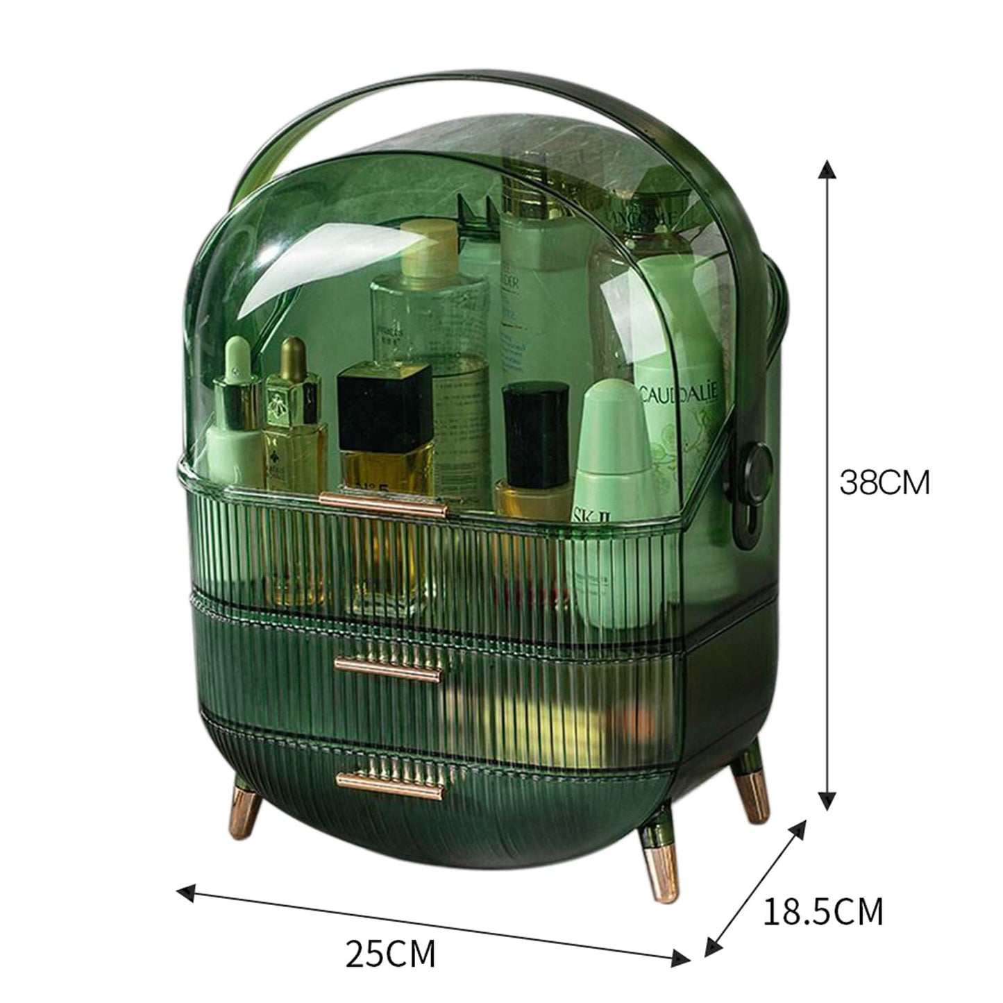 Multi-Function Make Up Case Dustproof Cosmetic Storage Box, Organizer Skin Care Products Jewelry Organizer Finishing Box for Bedroom Bathroom Desktop (Pink)