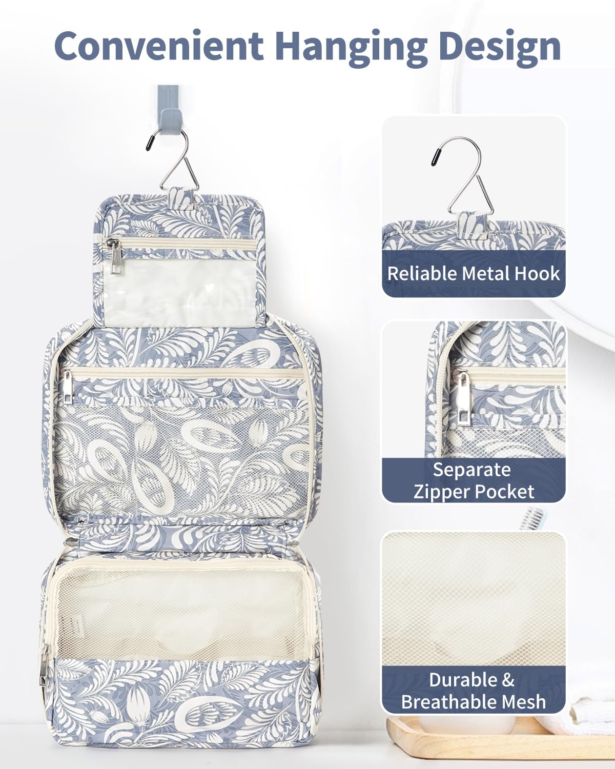 Travel Hanging Toiletry Wash Bag Makeup Cosmetic Organizer for Women Girls Kids Waterproof