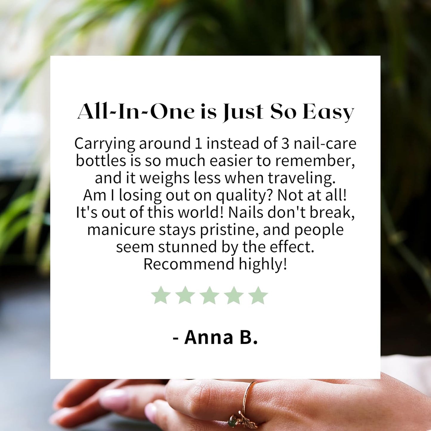 Hard to Believe 3-In-1 Nail Strengthener and Growth Polish - Nail Hardener and Strengthener Professional, Top, & Base Coat at Your Fingertips - Biosourced, Vegan & Breathable Nail Top Coat