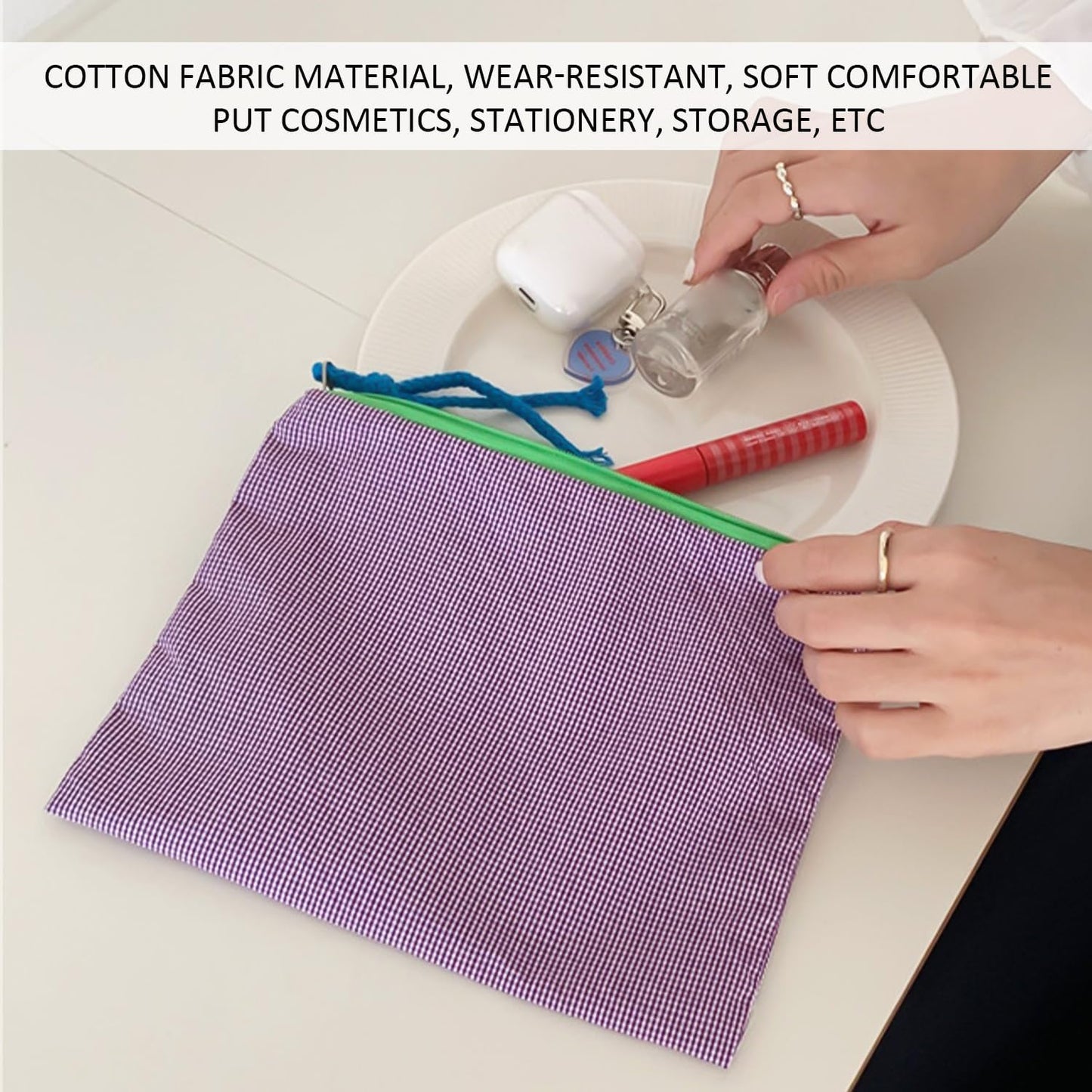 2 Small Cosmetic Bags, Small Grid Storage Bag, Convenient Storage Bag, Multi-functional Travel Cosmetic Bag, Coin Purse, Storage of Cosmetic Accessories