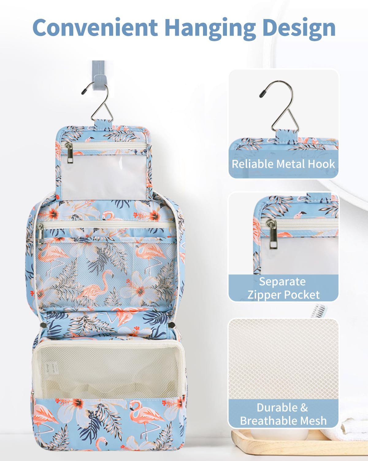 Travel Hanging Toiletry Wash Bag Makeup Cosmetic Organizer for Women Girls Kids Waterproof