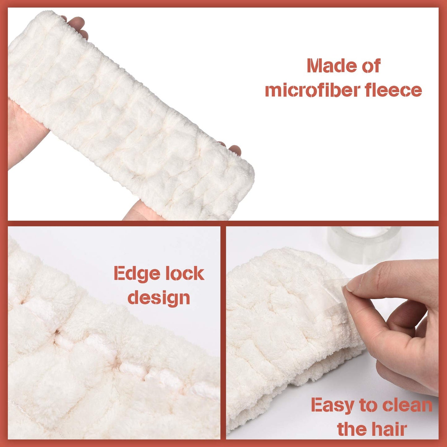 Chuangdi 3 Pieces Spa Headband for Women Facial Makeup Headband Soft Terry Cloth Hairband for Washing Face Mask Spa Shower Gifts(Light Orange, Light Purple, Light Green)