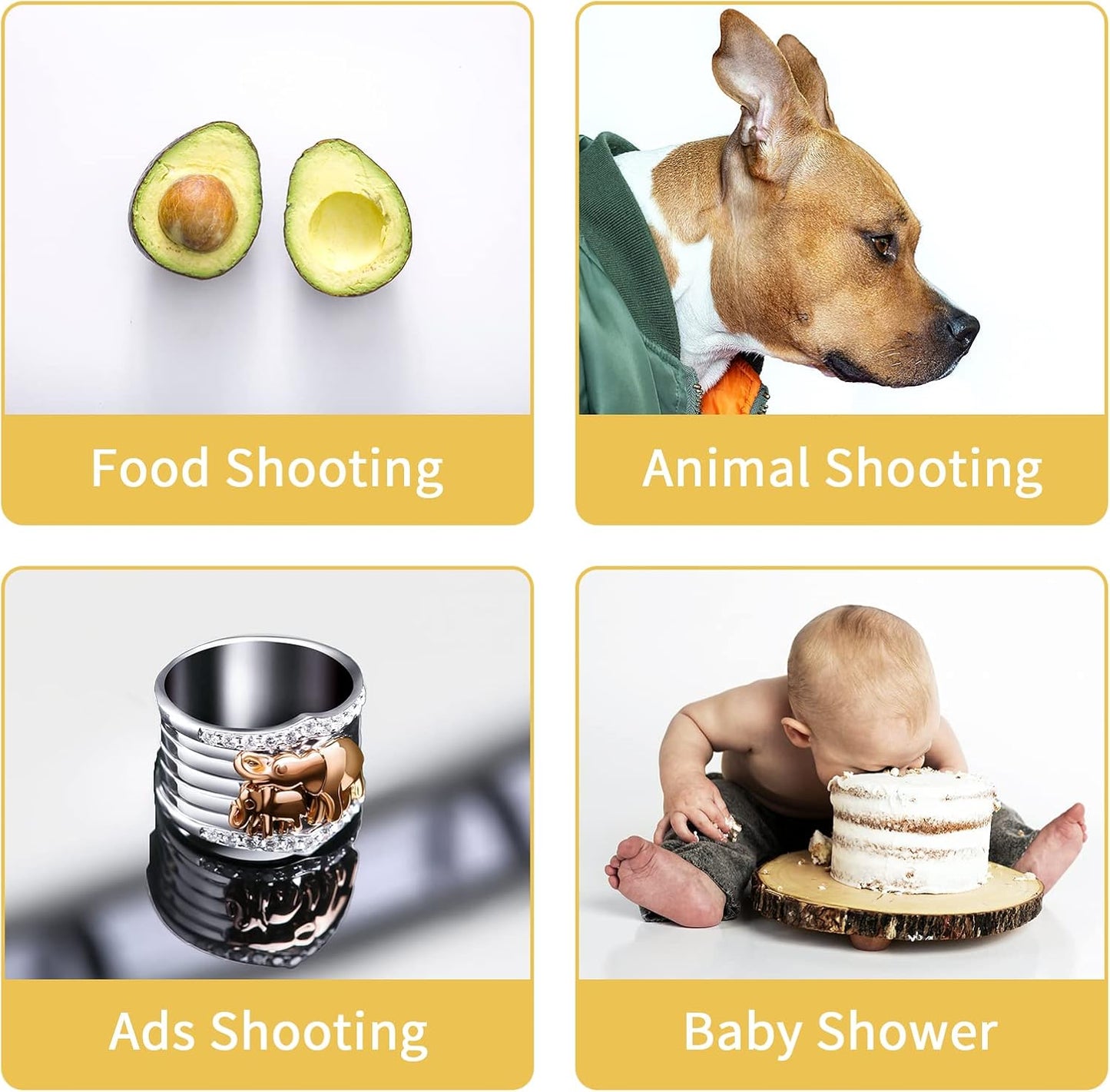 Selens Photography Backdrop PVC Food Background White Black 50x100CM Vinyl 2PCS Photo Studio Waterproof Kit for Product Props Flat Lay Cosmetic Jewelry Video Shooting