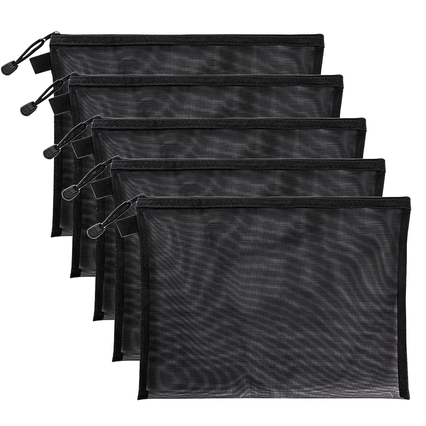 scicent Plastic Wallets A4 Zip Wallets 5PCS Plastic Folders Zip Lock Bags A4 Zip Folder Document Wallet Zipper File Bags for School Home Cosmetics Skincare Products Grey-A4