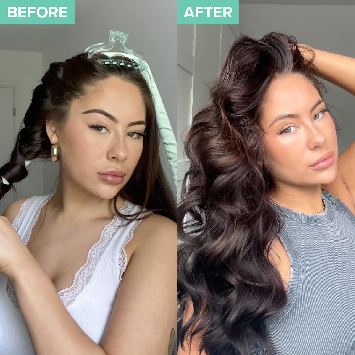 Give Me Cosmetics Heatless Curlers, Satin Hair Curler, No Heat Curls, Includes Scrunchies, Headband for Short & Long Hair, Claw Clip, Padded Blow Out Rod, Gifts for Teenagers Women