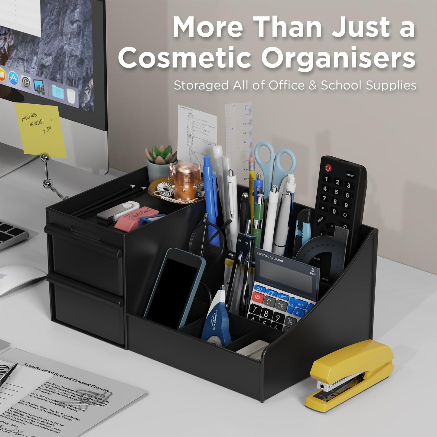 Makeup Organizer Storage Drawers, Large Capacity Cosmetic Organisers for Lipsticks, Jewelry, Nail Care, Skincare Organiser for Vanity, Ideal Desk Organizer for Dresser and Bathroom