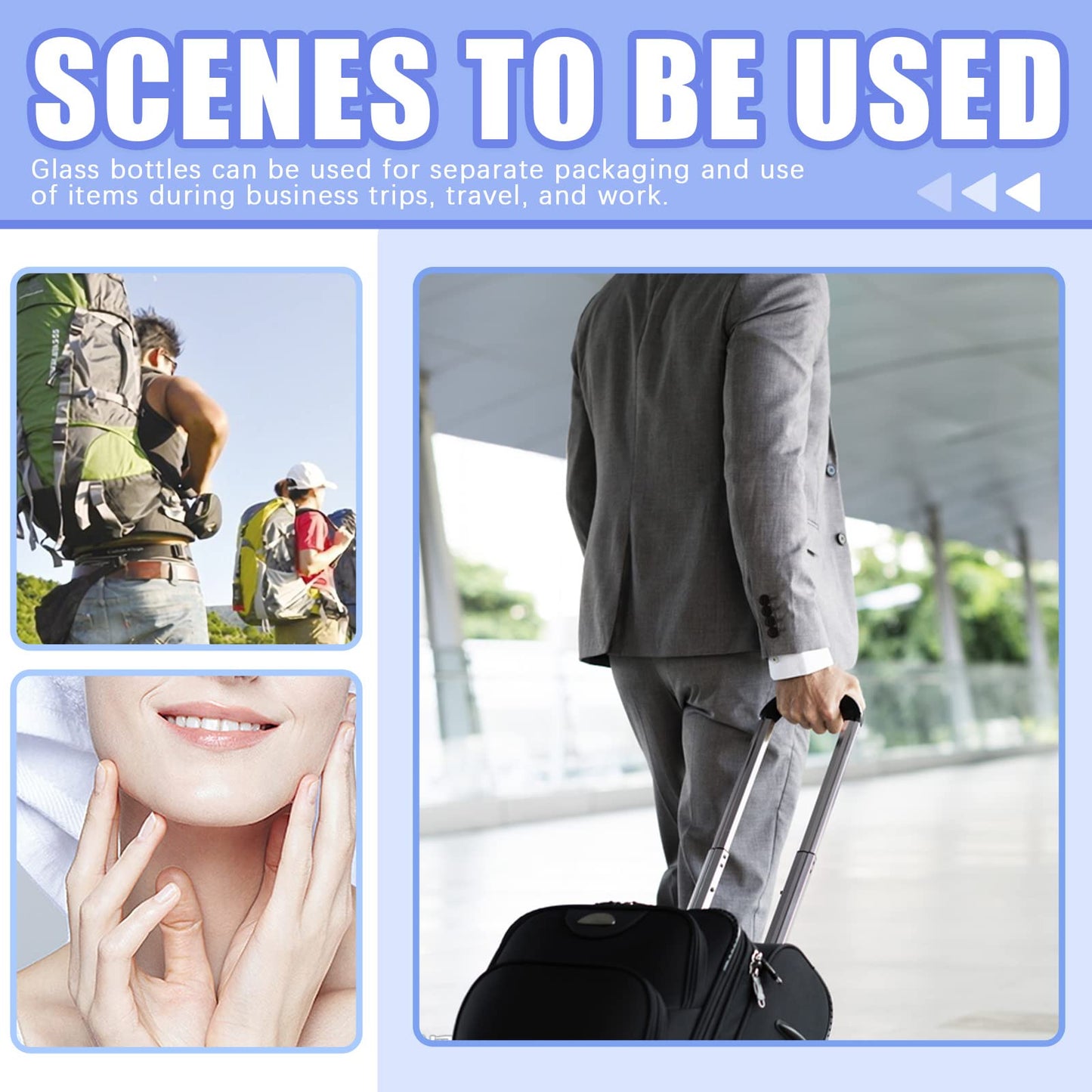 Glarks 8 Pack 8oz/240ml Glass Jars with Lids, Round Clear Glass Jars with Inner Liner and Black Lids for Storing Creams, Beauty Products, Cosmetic and Ointments