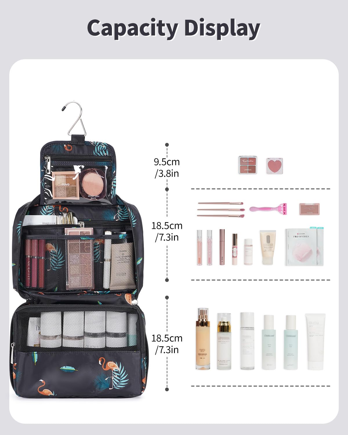 Travel Hanging Toiletry Wash Bag Makeup Cosmetic Organizer for Women Girls Kids Waterproof