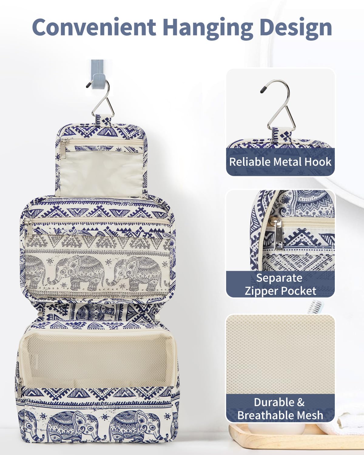 Travel Hanging Toiletry Wash Bag Makeup Cosmetic Organizer for Women Girls Kids Waterproof