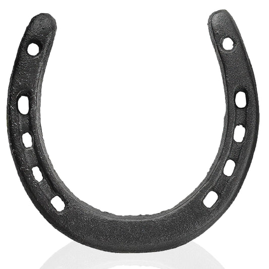 Black Cast Iron Horseshoe Wall Decor Metal Horse Shoe Wedding Gift Art Hanging Ornaments Western Rustic Feng Shui Good Luck Charm Indoor Outdoor Garden Shed Farmhouse Home Accessories, 11.7 x 11 cm