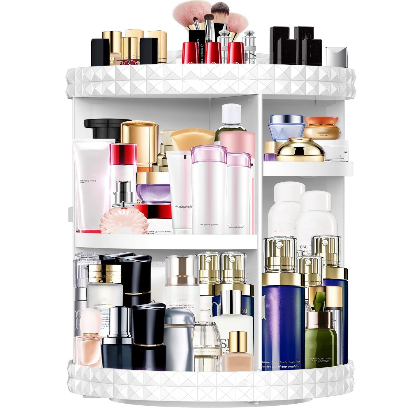 MISERWE Makeup Organiser 360 Degree Rotating 13 Adjustable Layers Large Capacity Cosmetic Organiser Transparent Make Up Organisers and Storage