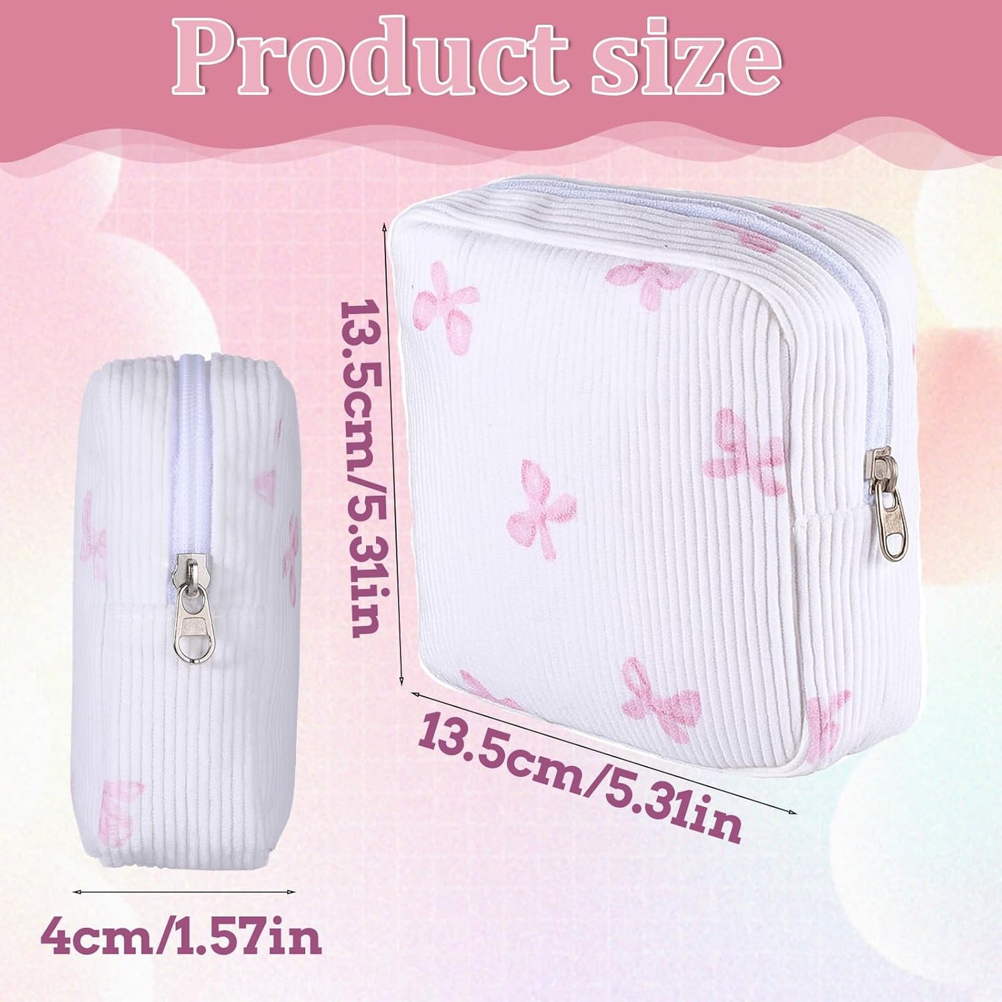 Period Bag for Women, Portable Pad Holder for Purse Pad Pouch Sanitary Napkin Storage Bag with Zipper for Teen Girls Small Make up Bags Pouch for Feminine Products
