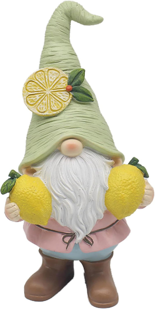 Lesser & Pavey Lemon Garden Gnome Figurines Statues For Home Decor | Ideal Ornaments Friendship Gifts For Women & Men | Lovely Table Centerpiece & Living Room Accessories