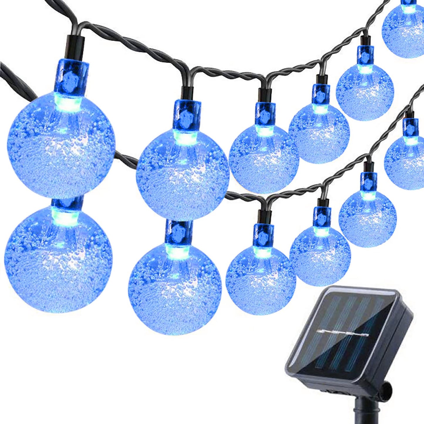 Solar Garden Lights Outdoor, 36ft 60 LED Solar String Lights Waterproof, Solar Powered Crystal Ball Indoor/Outdoor Fairy Lights Decorative for Garden, Patio, Yard, Festival, Parties (White)