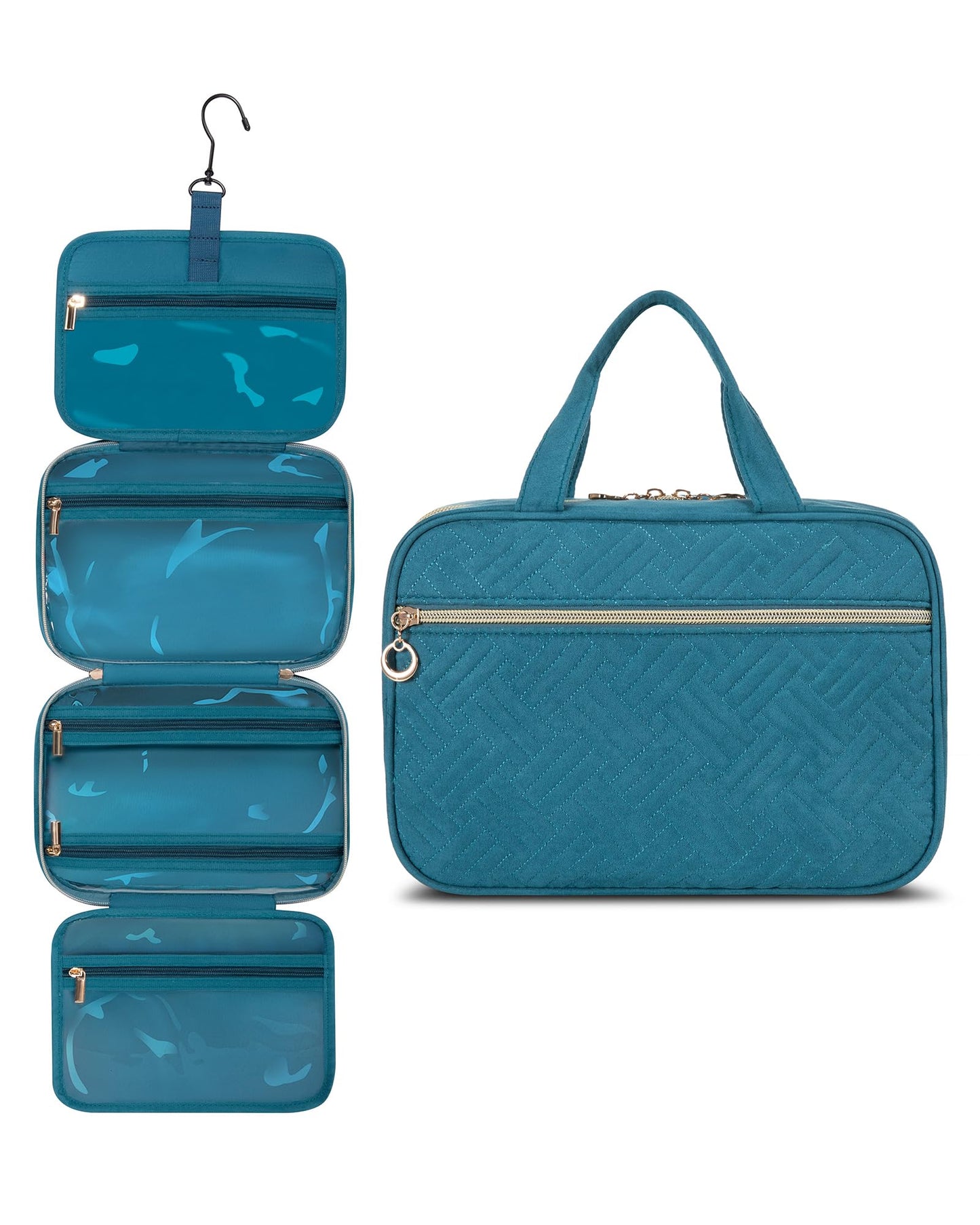 LOVEVOOK Toiletry Bag Hanging Travel Wash Bag for Women, Waterproof Toiletries Makeup Bags with Hook, Large Cosmetic Organizer Ladies, for Full Sized Container