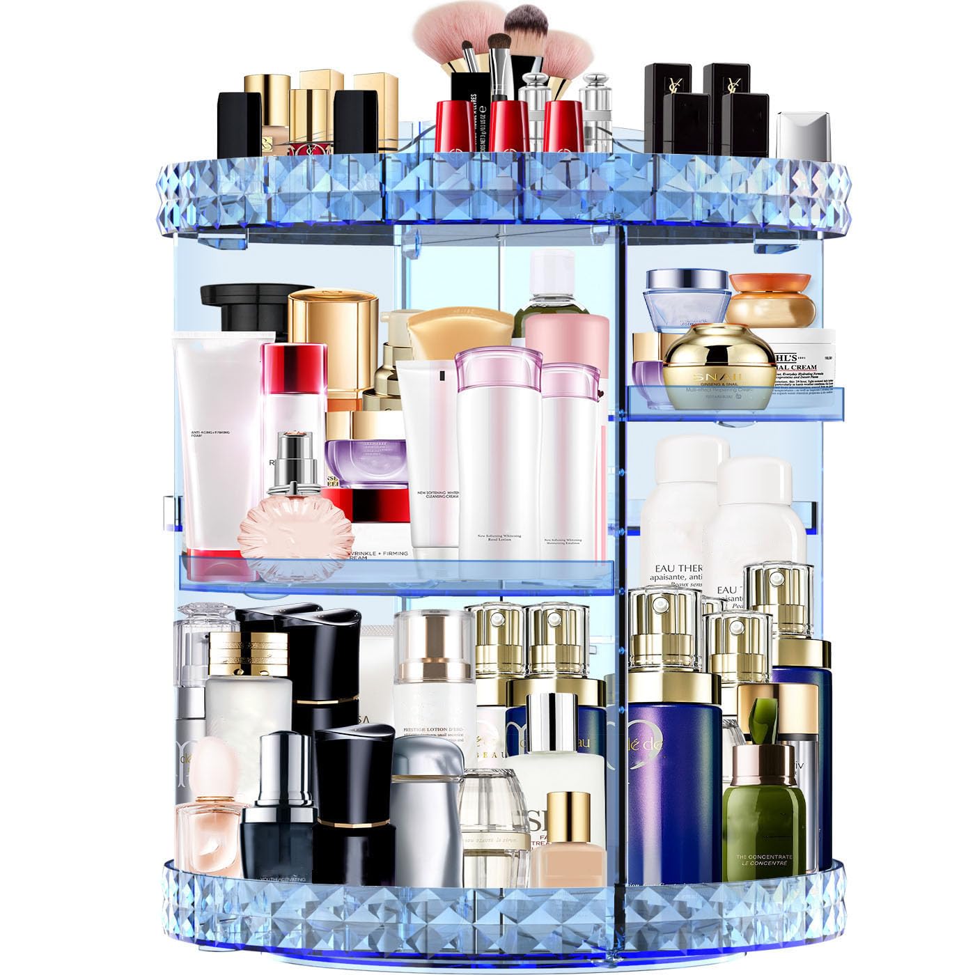 MISERWE Makeup Organiser 360 Degree Rotating 13 Adjustable Layers Large Capacity Cosmetic Organiser Transparent Make Up Organisers and Storage