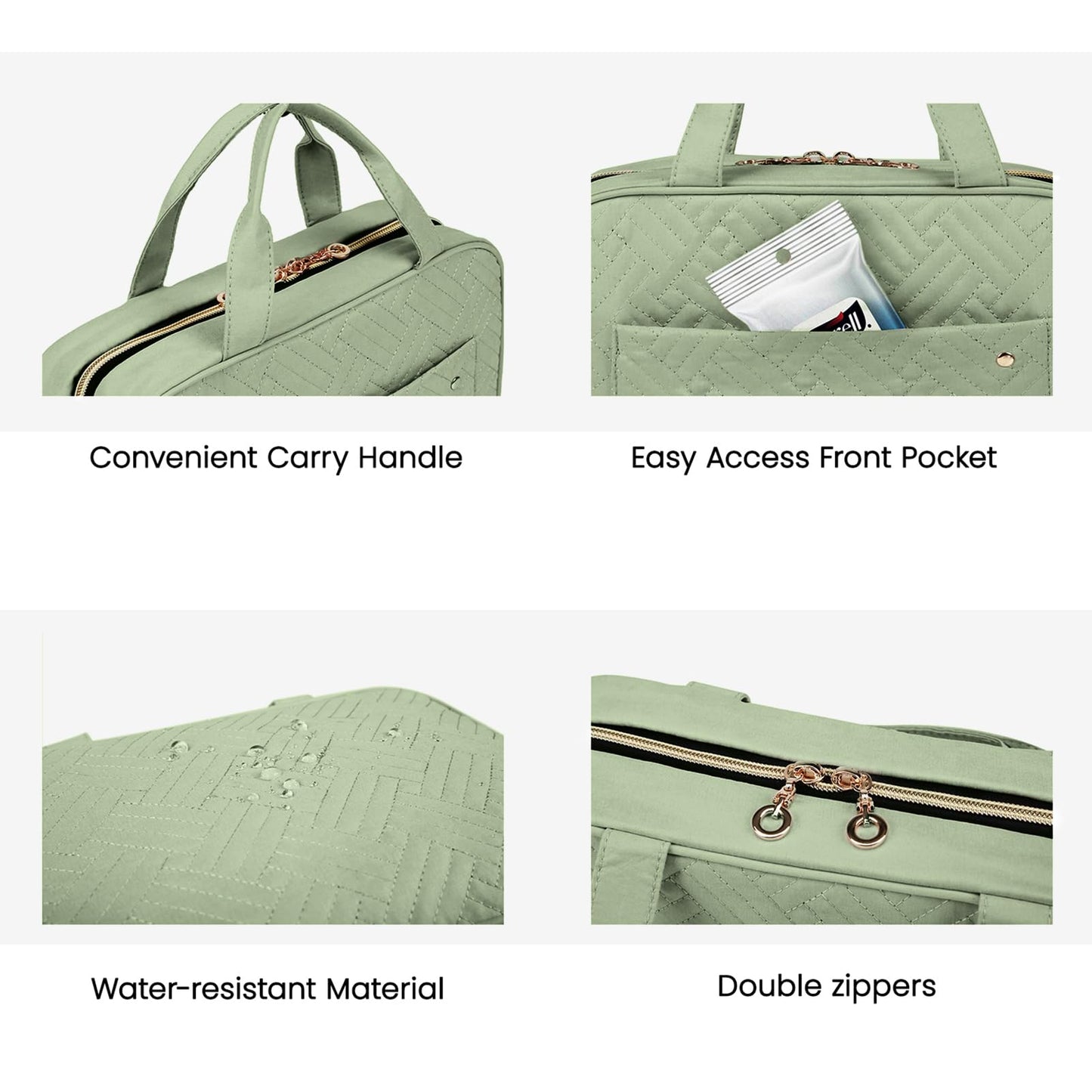 BAGSMART Large Hanging Toiletry Bag Travel Toiletry Bag Cosmetic Bag for Women, Black-Size L