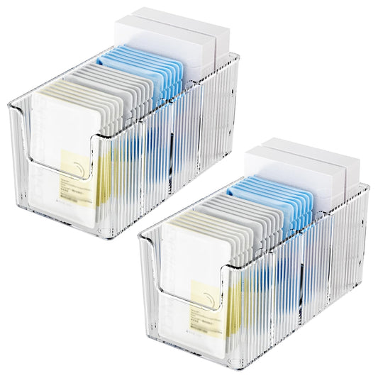 YIEZI Clear Acrylic Adjustable Dividers Makeup Organizer Box - Transparent Large Capacity Skincare Storage for Sheet Masks, Cosmetics, Bathroom & Vanity