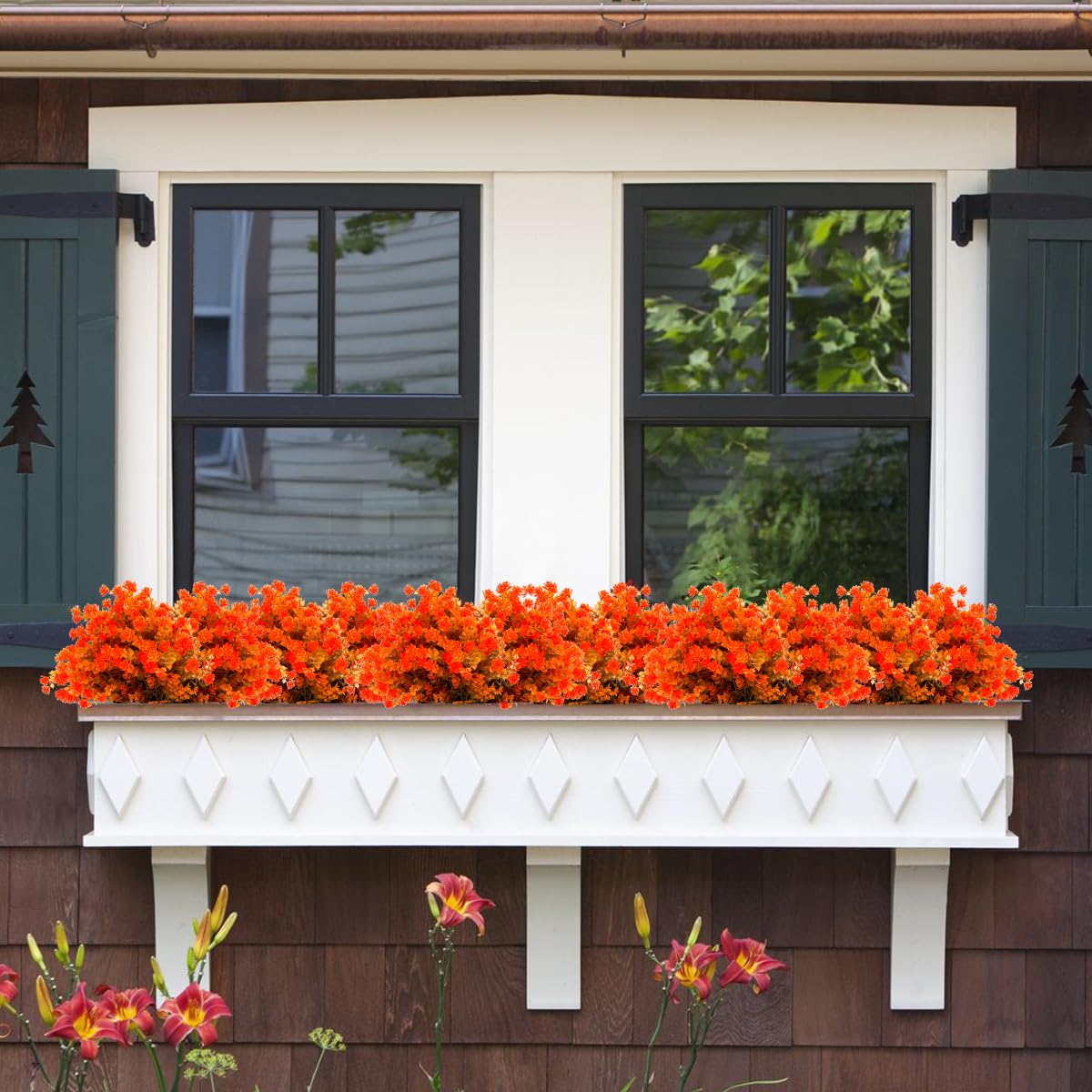 12 Bundles Artificial Fall Flowers No Fade Faux Autumn Plants,Fake Indoor Outdoor Greenery for Thanksgiving Christmas Wedding Party Home Garden Décor (Autumn)