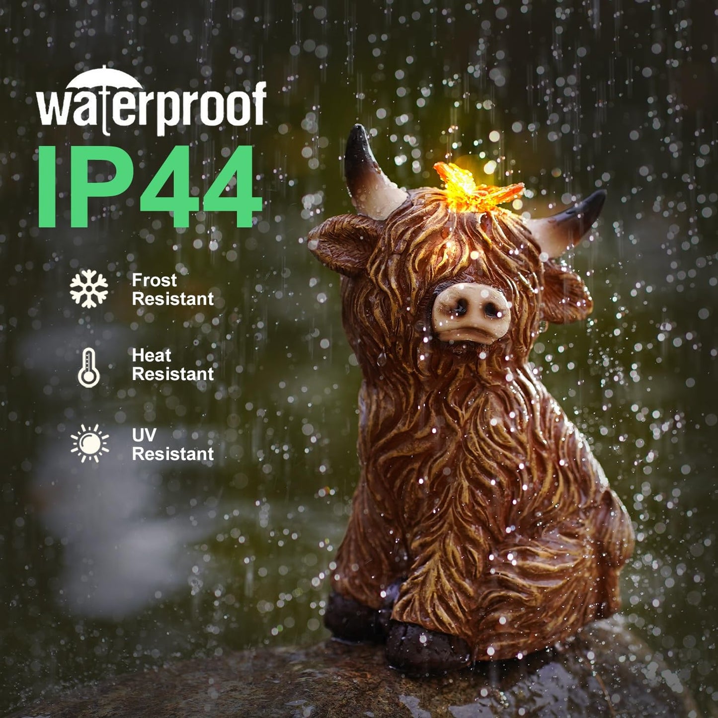 Dog Garden Ornaments With Solar Butterfly - Unique Gifts for Women Mum Men - Outdoor Puppy Decor for Patio Yard Lawn Balcony Resin Waterproof Sculpture