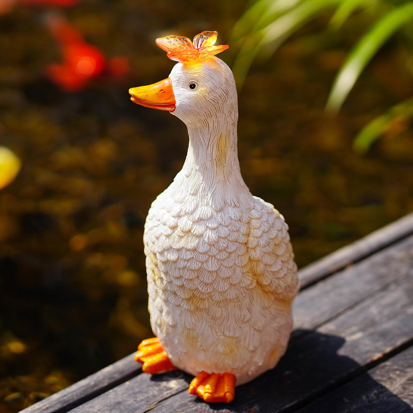 Dog Garden Ornaments With Solar Butterfly - Unique Gifts for Women Mum Men - Outdoor Puppy Decor for Patio Yard Lawn Balcony Resin Waterproof Sculpture