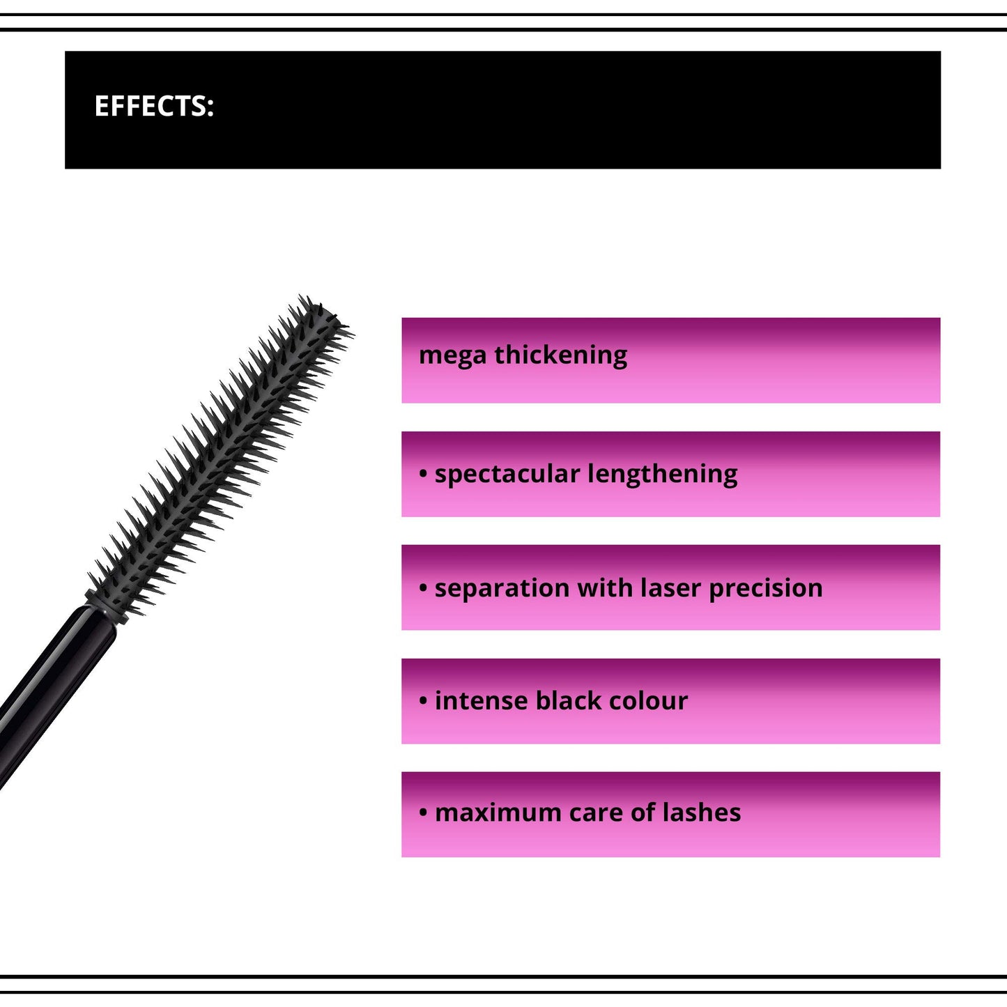 Eveline Cosmetics Volumix Fiberlast Eveline Cosmetics Mascara - Volumizing, Lifting & Separating 360° Effect with Fiberlast Formula