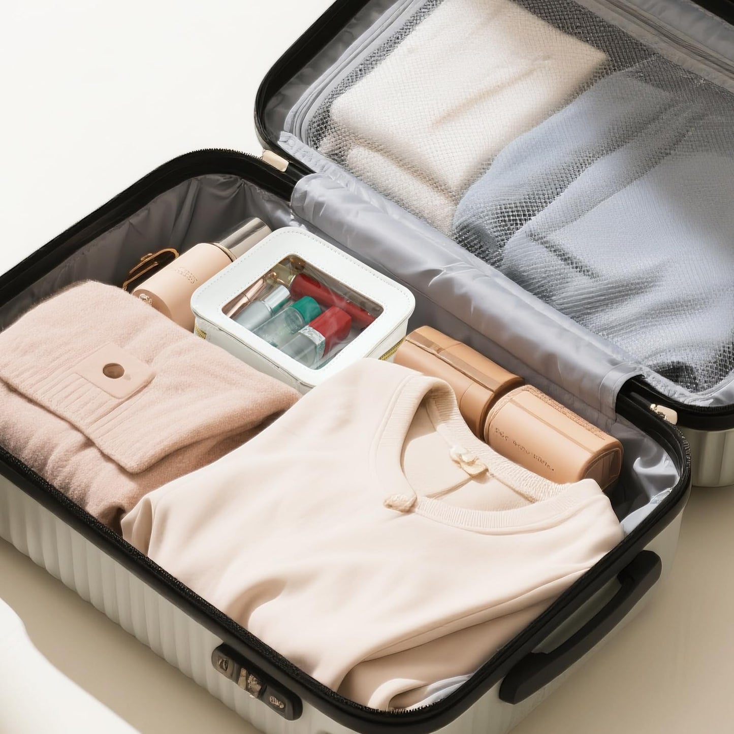 Clear Makeup Bag Travel Toiletries Bags for Women Cosmetic Bags with Double Zippers Waterproof Small Makeup Bag for Ladies Girls