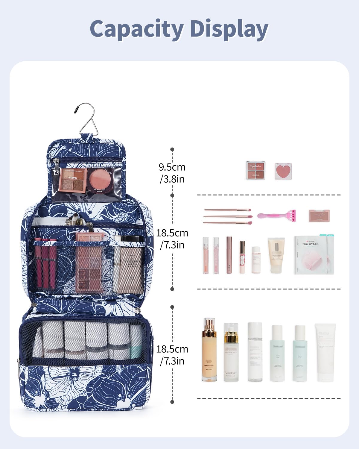 Travel Hanging Toiletry Wash Bag Makeup Cosmetic Organizer for Women Girls Kids Waterproof