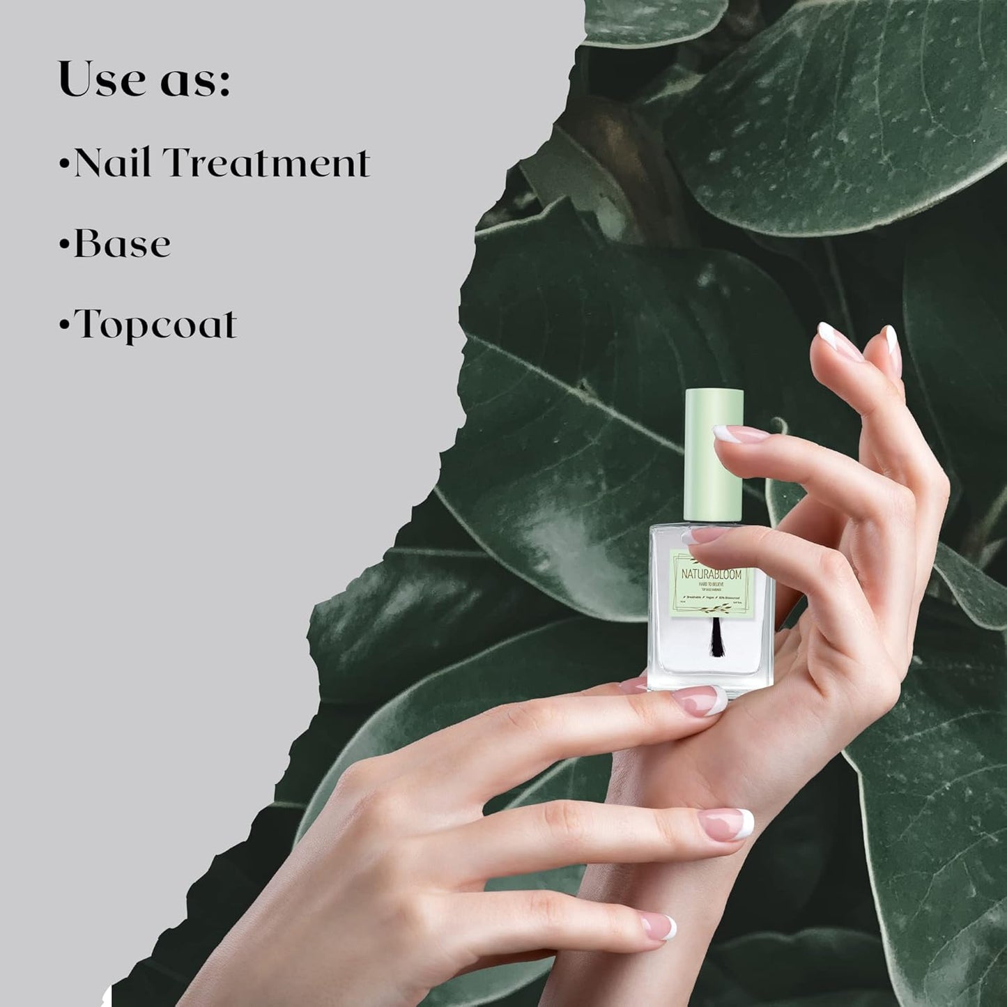 Hard to Believe 3-In-1 Nail Strengthener and Growth Polish - Nail Hardener and Strengthener Professional, Top, & Base Coat at Your Fingertips - Biosourced, Vegan & Breathable Nail Top Coat