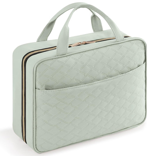 Lifewit Travel Toiletry Bag, Large Hanging Makeup Bag Organizer for Women, Transparent Travel Cosmetic Bag with Hanging Hook for Full Size Bottles, Vacation Essentials, Medium,Dark Blue