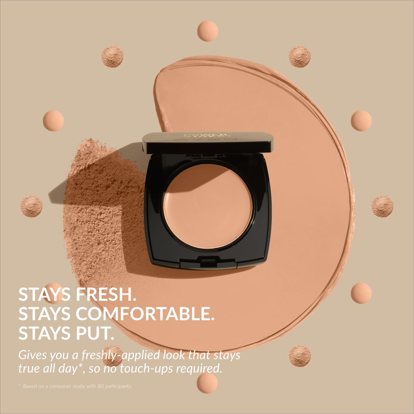 Avon True Flawless Cream To Powder Compact 3-in-1 Concealer, Foundation & Powder Nude - True Blue IQ Colour Technology