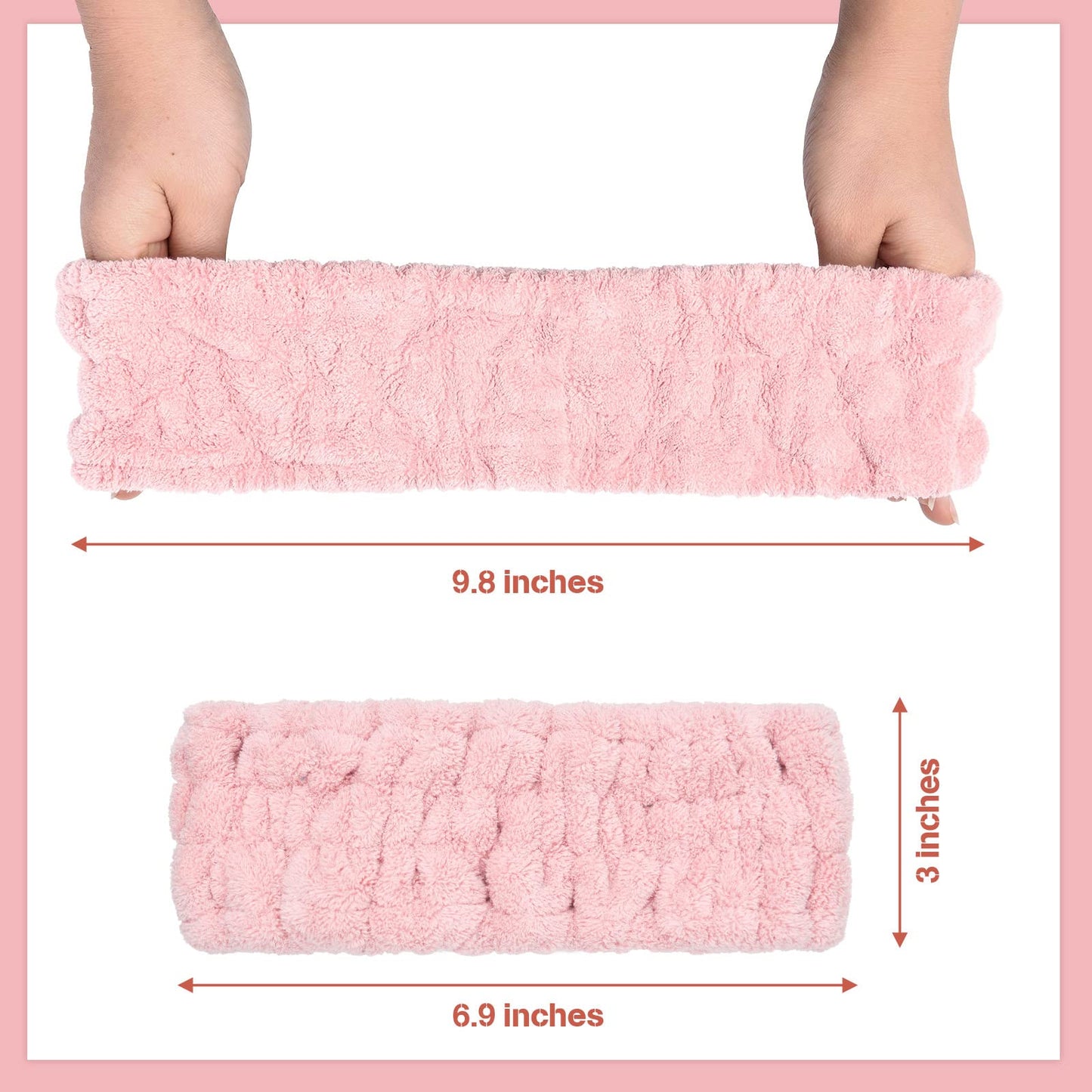 Chuangdi 3 Pieces Spa Headband for Women Facial Makeup Headband Soft Terry Cloth Hairband for Washing Face Mask Spa Shower Gifts(Light Orange, Light Purple, Light Green)