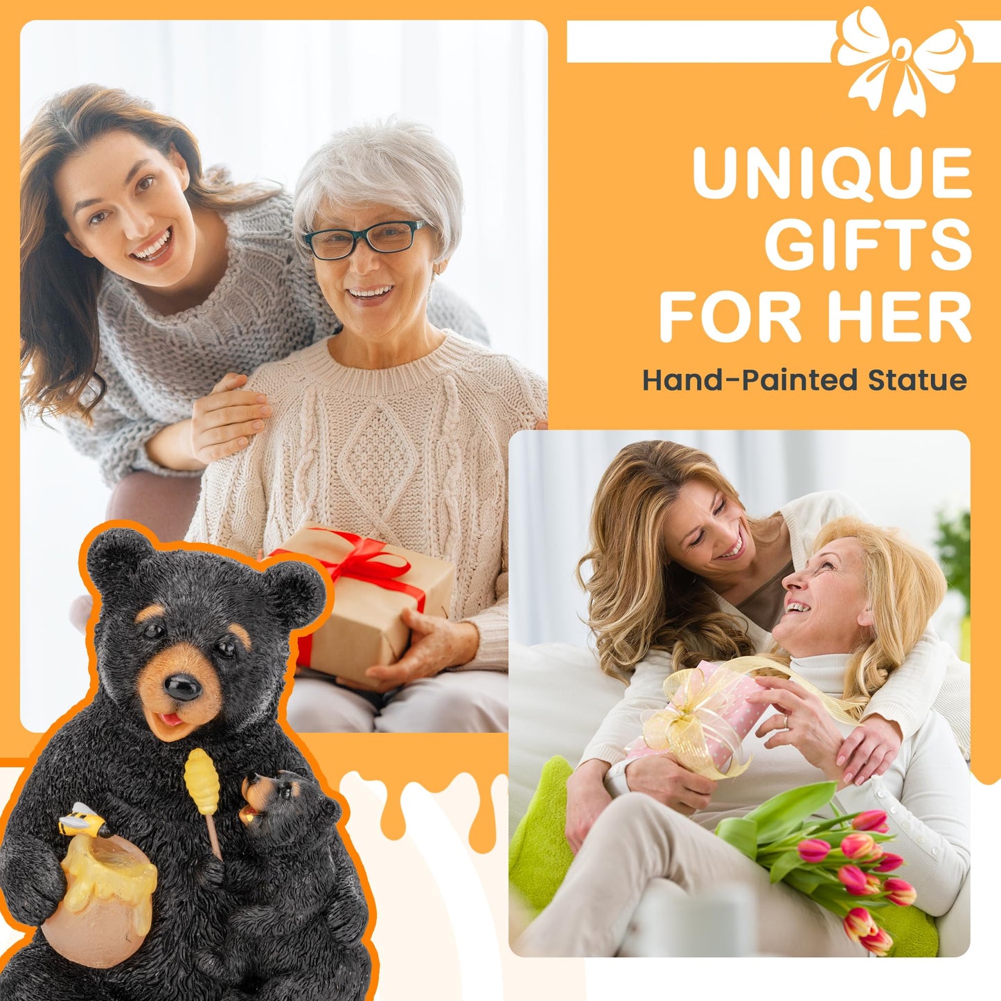 GIGALUMI Upgraded Elephant Statue Garden Decoration True Watering Elephant Figure Solar Powered LED Lights, Gifts for Women, Gifts for Mum, Garden Decorations for Patio(10.6 Inch/ 27 cm)