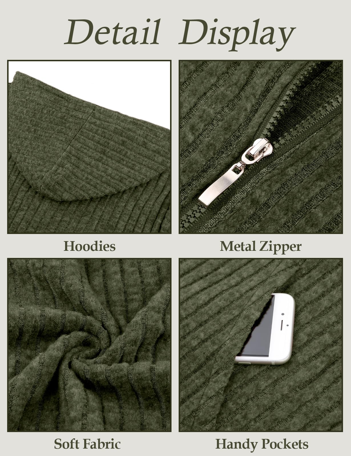 Flikity Womens Cardigans Zip Up Ladies Hoodies with Large Pockets Long Sleeve Tunic Tops Ladies Lightweight Jackets Casual Work Clothes M-XXL