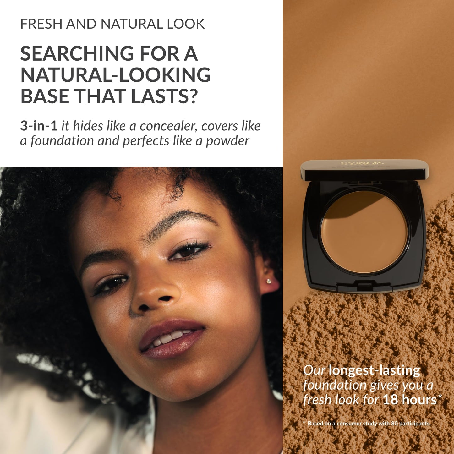 Avon True Flawless Cream To Powder Compact 3-in-1 Concealer, Foundation & Powder Nude - True Blue IQ Colour Technology