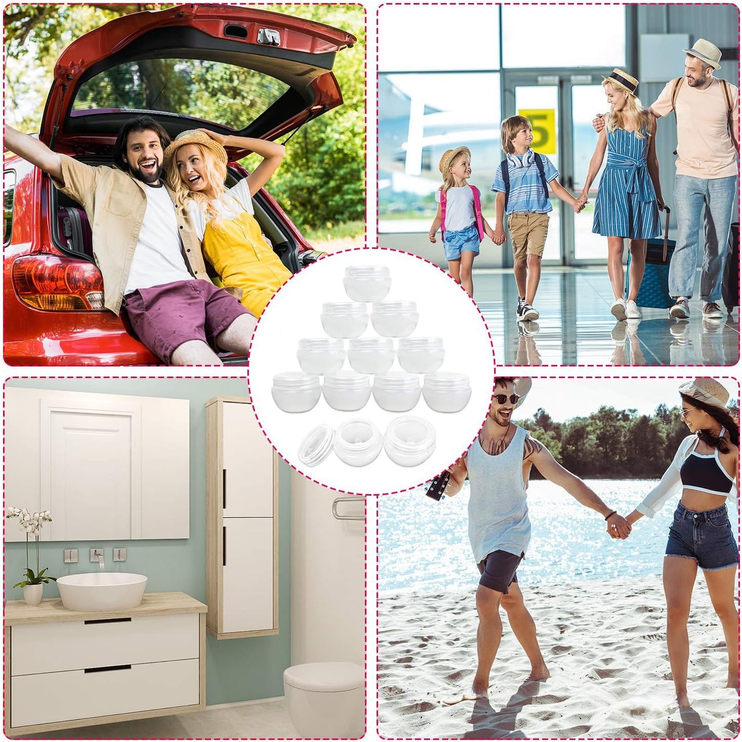 20 Pieces 20ml / 20g Empty Clear Cosmetic Pots with 3 Mini Spatula, Plastic Refillable Travel Sample Container Jars with Lids and Inner Liners for Makeup Creams Lotions Beauty Nail