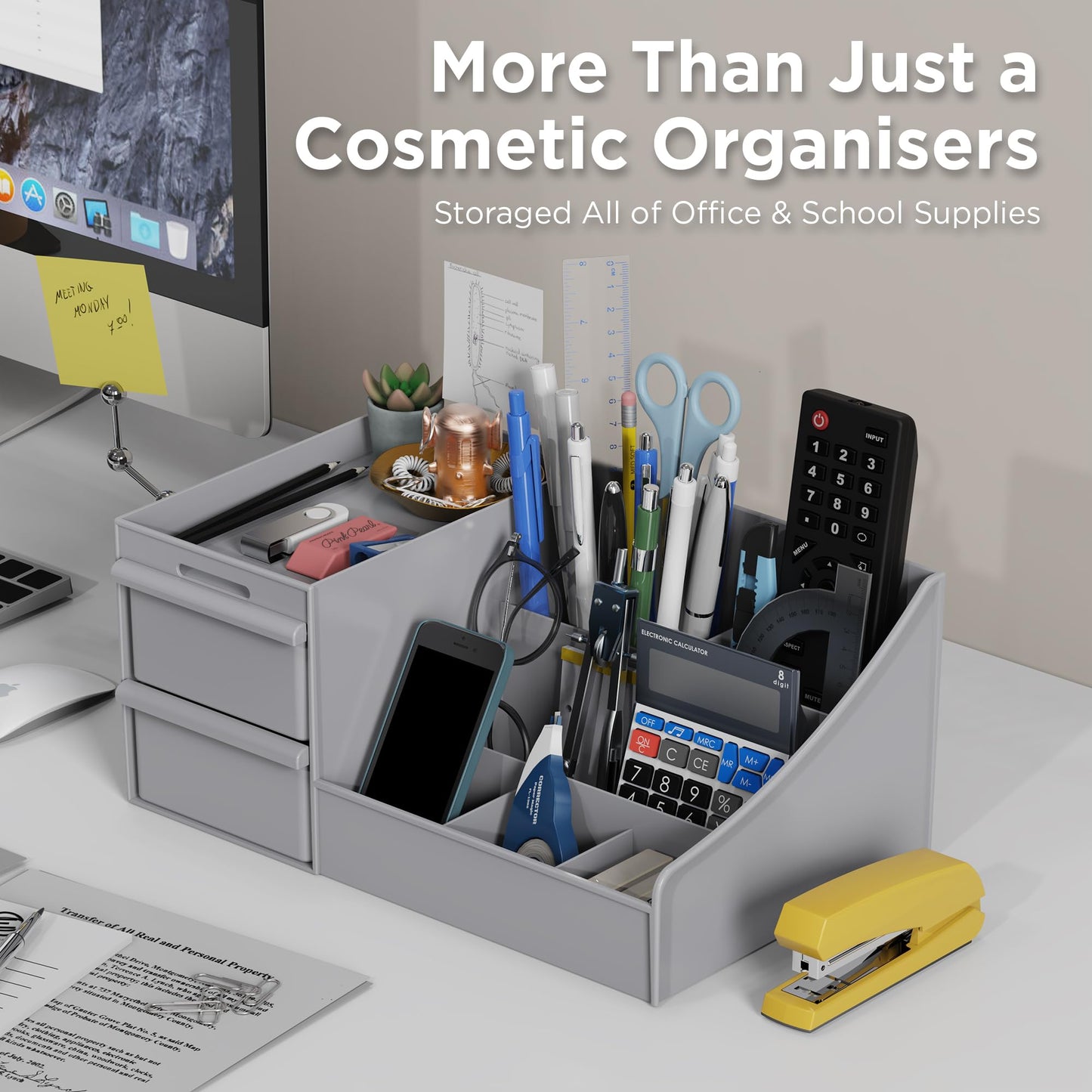 Makeup Organizer Storage Drawers, Large Capacity Cosmetic Organisers for Lipsticks, Jewelry, Nail Care, Skincare Organiser for Vanity, Ideal Desk Organizer for Dresser and Bathroom