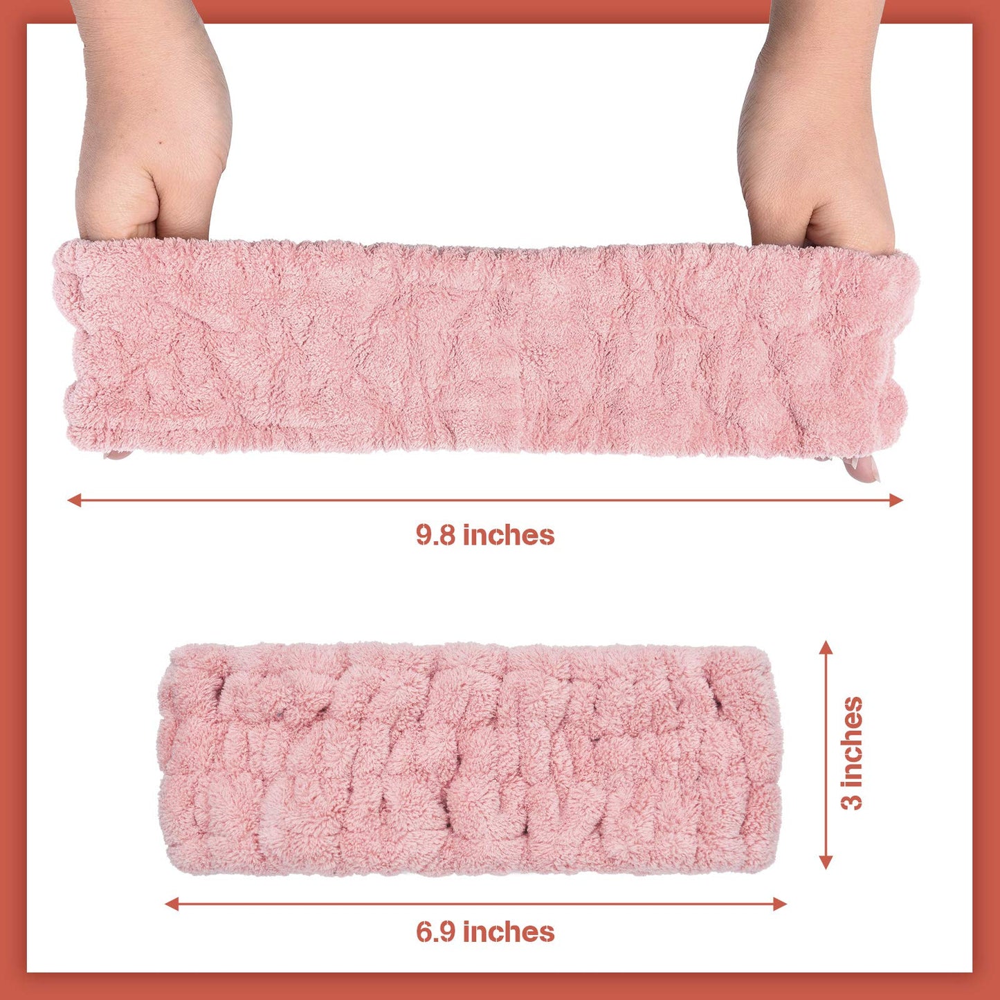 Chuangdi 3 Pieces Spa Headband for Women Facial Makeup Headband Soft Terry Cloth Hairband for Washing Face Mask Spa Shower Gifts(Light Orange, Light Purple, Light Green)