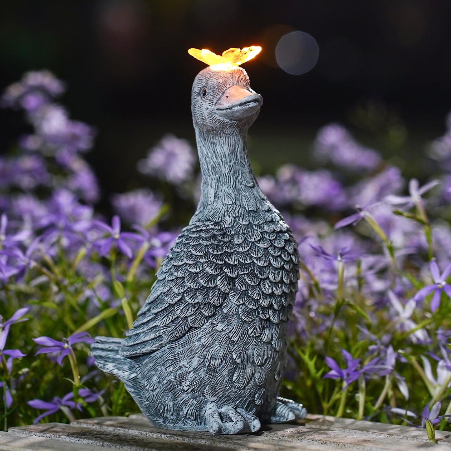 Dog Garden Ornaments With Solar Butterfly - Unique Gifts for Women Mum Men - Outdoor Puppy Decor for Patio Yard Lawn Balcony Resin Waterproof Sculpture