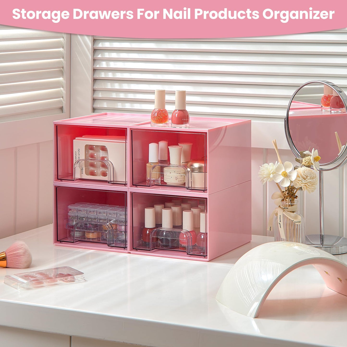 Vtopmart 3 Pack Clear Small Stackable Storage Drawers, Acrylic Bathroom Makeup Organiser, Plastic Storage Box For Vanity, Under Sink, Kitchen Cupboard, Pantry, Home Organization