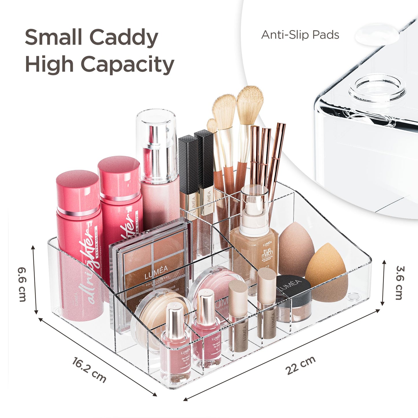 Makeup Organizer Storage Drawers, Large Capacity Cosmetic Organisers for Lipsticks, Jewelry, Nail Care, Skincare Organiser for Vanity, Ideal Desk Organizer for Dresser and Bathroom